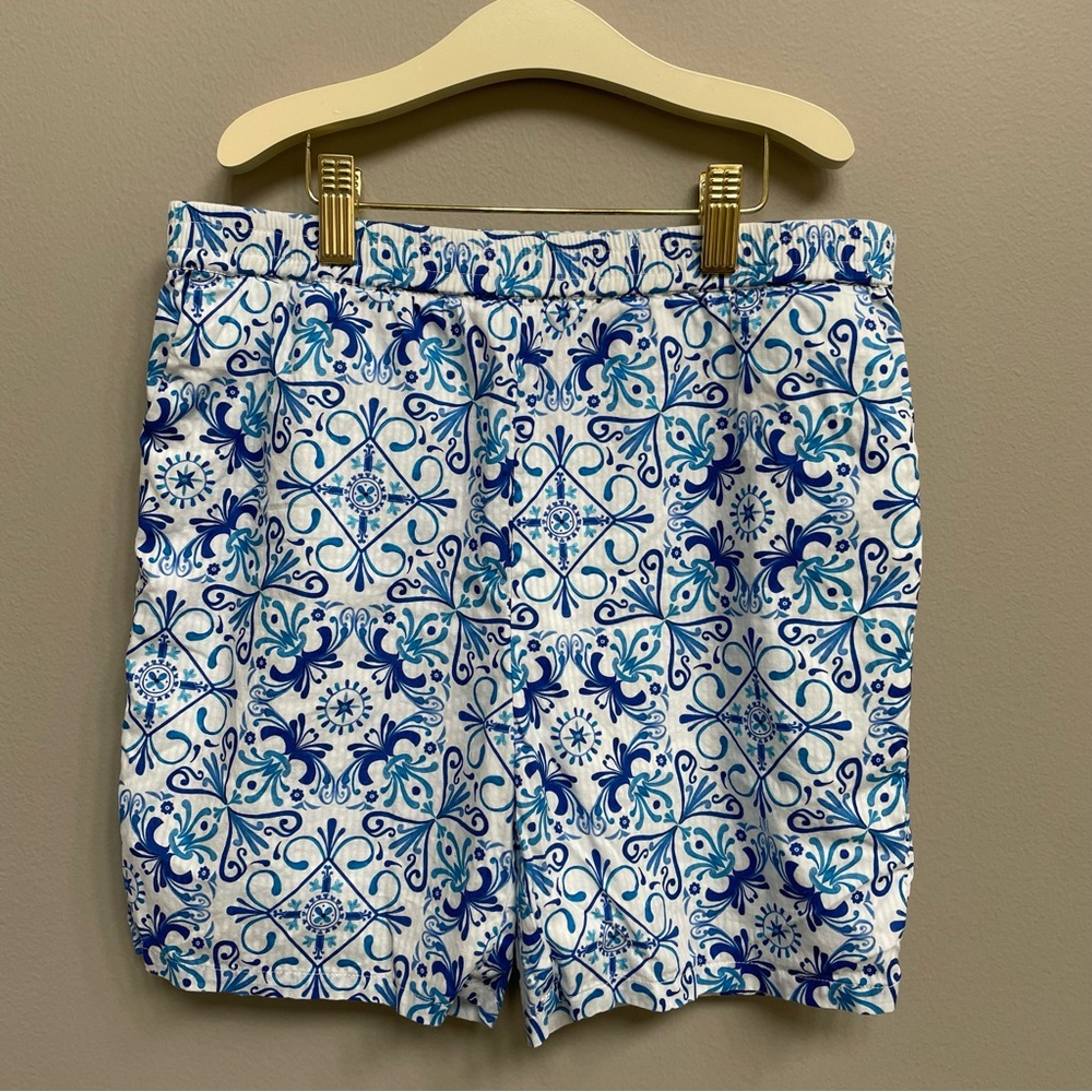 Hill House Tiny Leo Blue Mosaic Shorts - Size 11/12